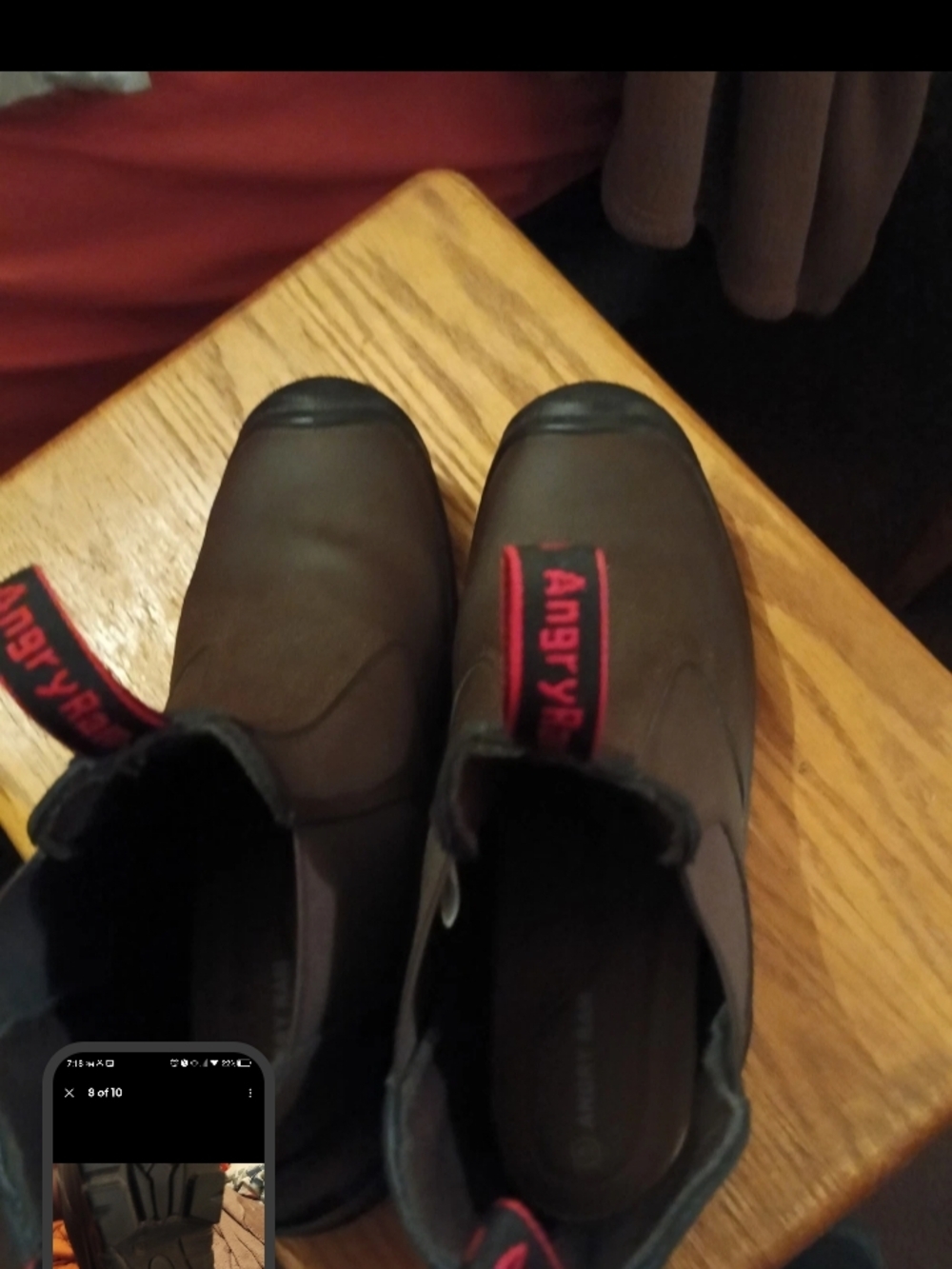 Angry Rabbit Men's Brown Slip-On Chelsea Boots with Red Logo Tabs